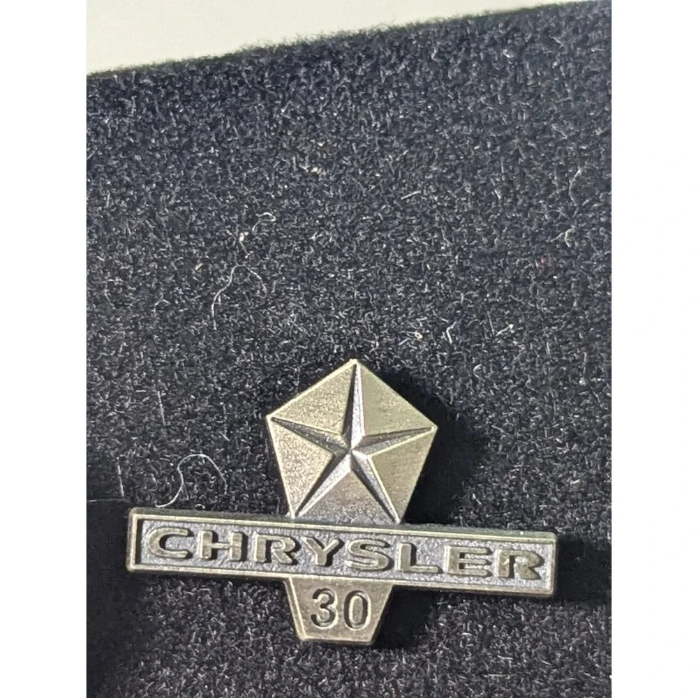 30 Year Chrysler Sterling Silver Tie Pin & 30 Year UAW Lapel Pin